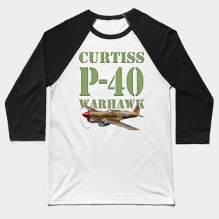 Curtiss P-40 Warhawk Baseball T-Shirt